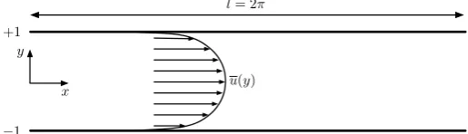 Figure 4. Schematic of 2D channel ﬂow geometry.