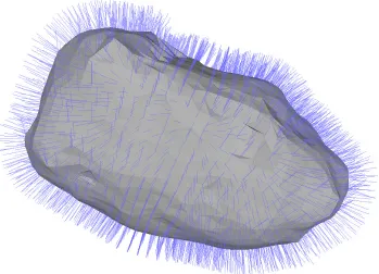 Figure 3.5: Normals calculated for an approximate surface.