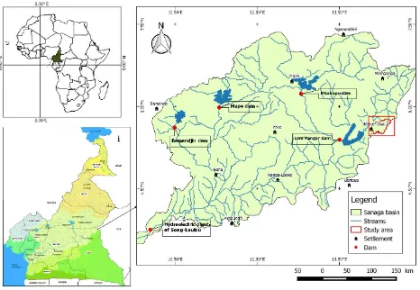 Figure 1. Location of the study area in the Sanaga basin. 