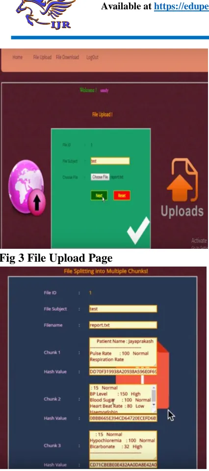 Fig 3 File Upload Page 