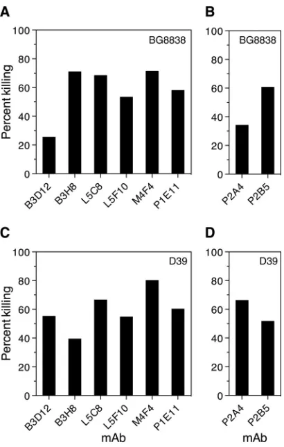 TABLE 3 Flow cytometry-based analysis of complement C3 deposition on the surface of pneumococci in the presence of anti-PspAhkR36A MAbsa