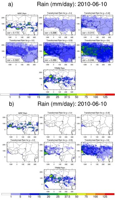 Figure 6. (a) 24-h accumulated spatial distribution rainfall amount: 10-06-2010. (b) Same as (a) but the climatological mean has been removed