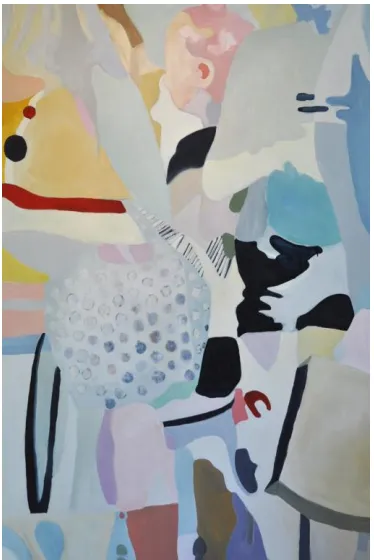 figures are enlarged to a human scale to produce the sensation of being within the crowd