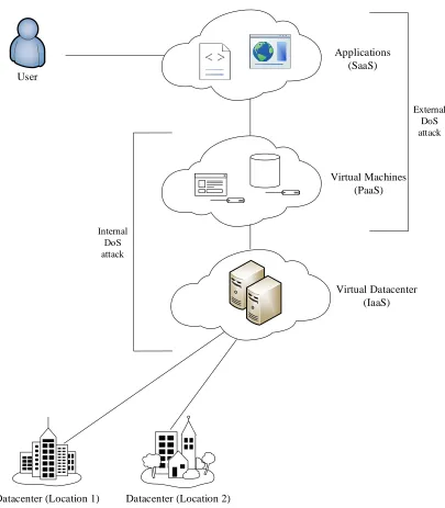 Figure 2.7: External and internal cloud-based DoS attacks 