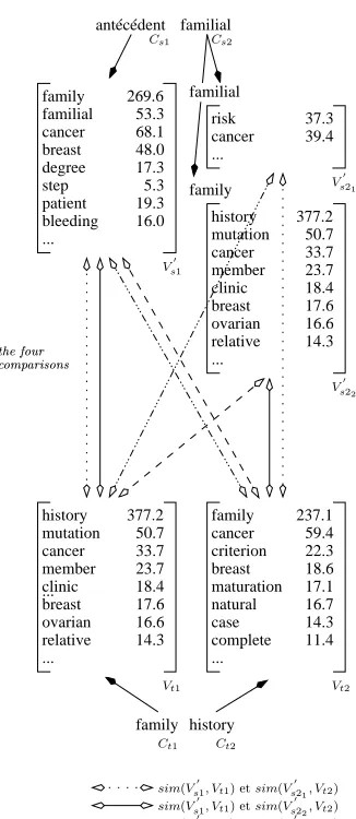 Figure 3: Comparison between the MWT to be translated and an MWT of the target corpus