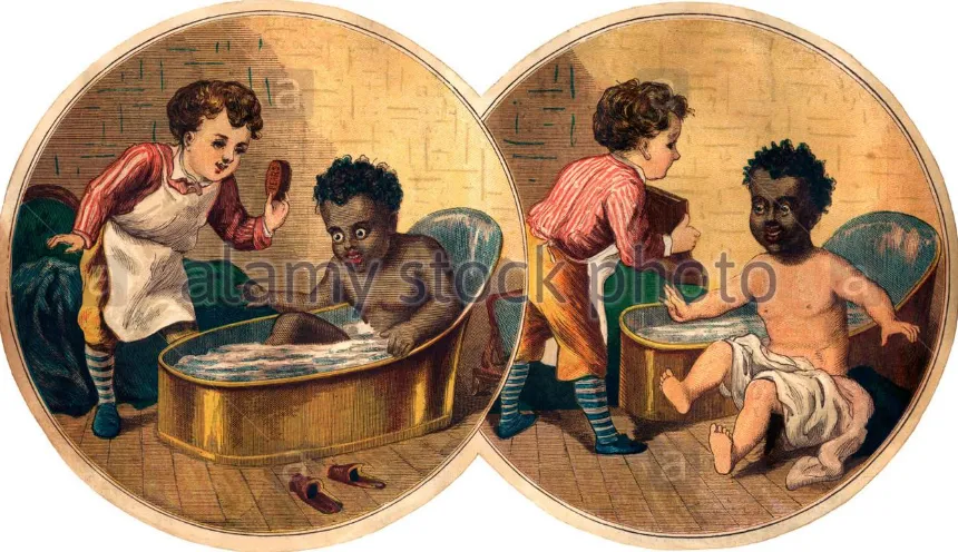 Fig. 3. Pears’ Soap advertisement. Una muestra de la imaginería de la higienización racial, basada en una fábula 