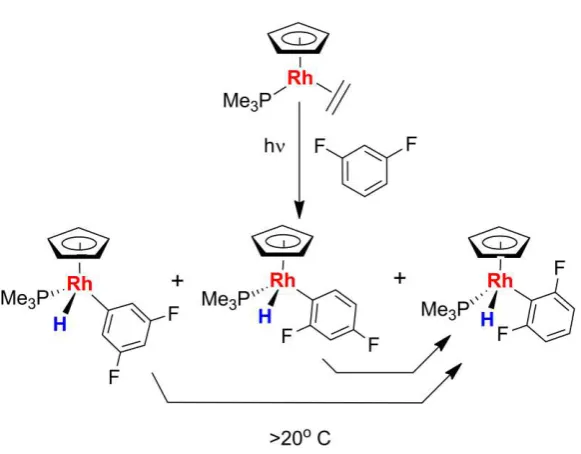 Figure 6. Preference for ortho fluorine at [CpRh(PMe3)]. Adapted from ref 35. Copyright 2011 