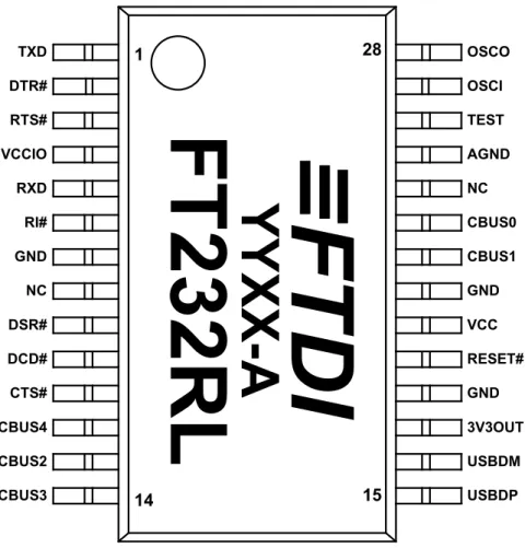 Figure 2 - 28 Pin SSOP Package Pin Out