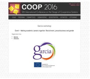 Figure 3.1. Screenshot of the description of the GARCIA session within the COOP conference website 