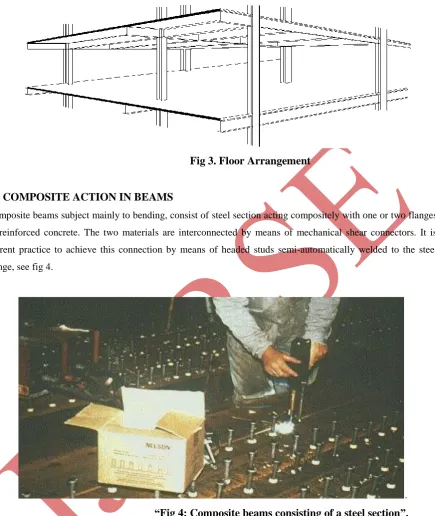 Figure 5. shows several composite beam cross-sections (rolled or welded sections) in which the wet concrete has 