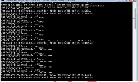Fig. 7.3 Simulated output of the scenario created in JiST/SWANS 