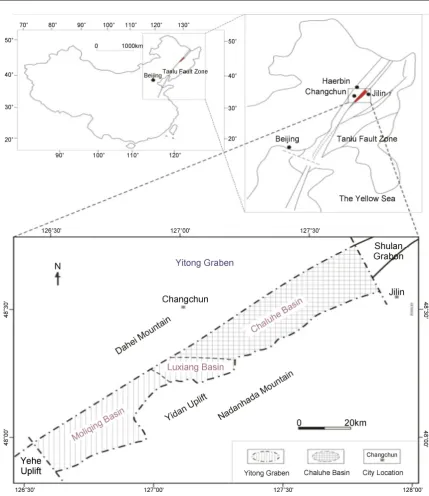 Figure 1. A map showing the loction of the Chaluhe Basin. 