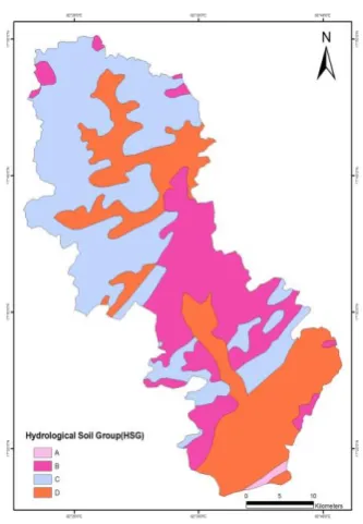 Figure 1.5:  Soil map of the study area, based on Visakhapatnam and East Godavari soil sheets 