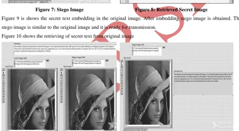 Figure 7: Stego Image                                        Figure 8: Retrieved Secret Image 