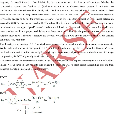 Figure 1 compares the two modulation schemes (Fixed 64 QAM Vs Joint adaptive modulation scheme)