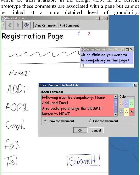 Figure 5b: Reviewing & adding comments at run time 