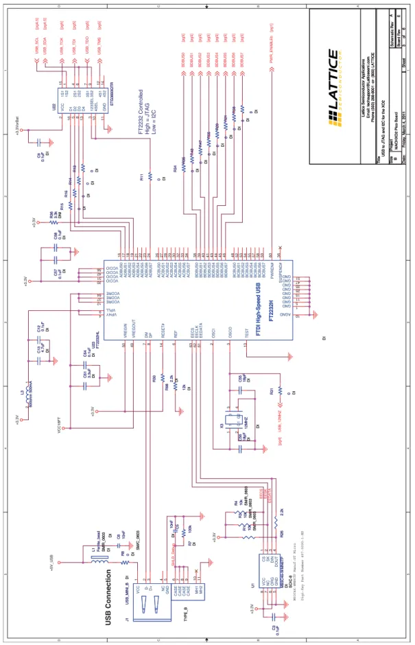 Figure 10. USB to JTAG and I 2 C for the MachXO2 4 4332211DCBA EESK EEDATA HLD_Debug EECSSB+3.3V+3.3VorBat+3.3VVCC18FT+3.3V+3.3V+3.3V PWR_ENABLEb[pg1]