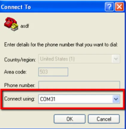 Figure 6. Selecting the COM Port
