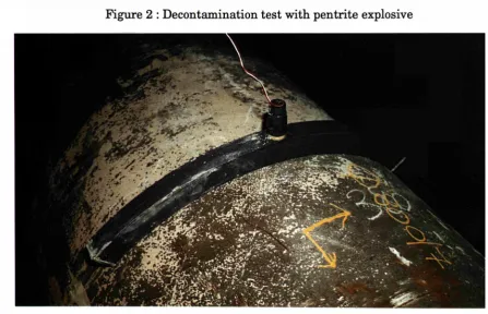 Figure 3 : Cutting tests with Nitroroc explosive 