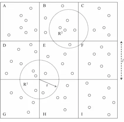 Figure 1. A sensor network with nine grids.