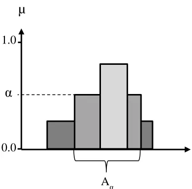 Figure 2.4. The alpha-cut intervals schematic. 