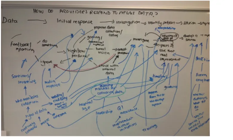 FIGURE 4 Mind map of the process through which providers respond to performance data.