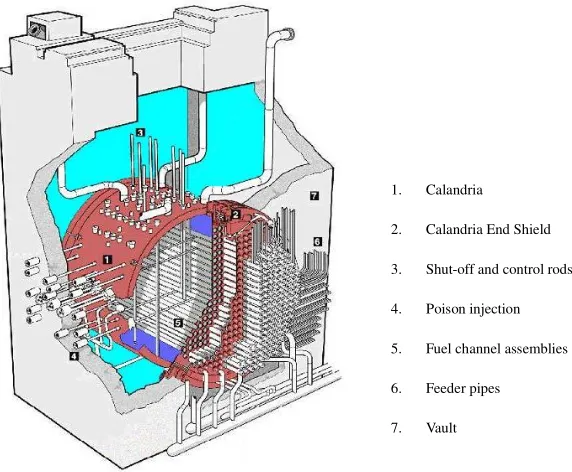 Fig. 3.1 Diagram of CANDU reactor assembly [56] 