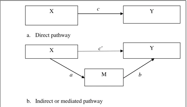 Figure 3.1. Mediation model (adapted from MacKinnon, 2008) 