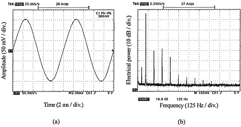 Fig. 2.4: Incandescent bulb: (a) time domain waveform, and (b) detected electrical spectrum