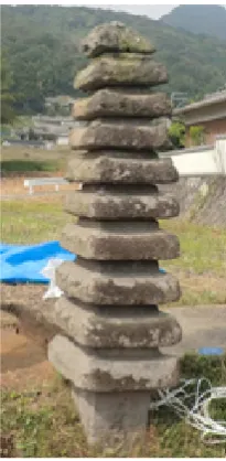 Figure 15. Stone tower made by tuff breccia before applying Aquo-Siloxane method. 