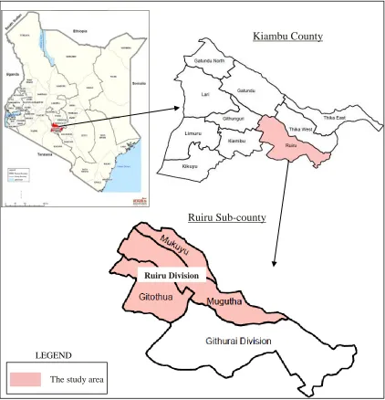 Figure 3.1: Location of the Study Area     Source: Kenya National Bureau of Statistics (2013) 