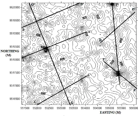 Figure 5.2 Magnetic Anomaly contour map for Magaoni. 