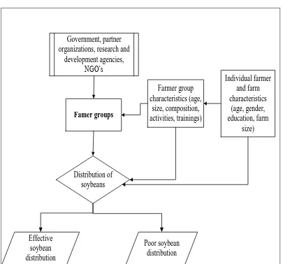 Figure 1.1: Conceptual framework on soybean seeds distribution through farmer groups 