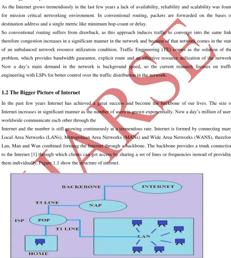 Figure 1.1: Showing the numbers of users are connected to each other via Internet. 