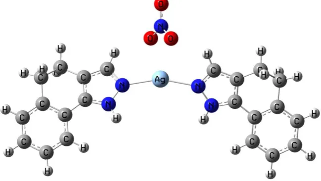 Figure 5. Pseudo-helical crystalline network in [Ag(N2C11H10)2]NO3. 
