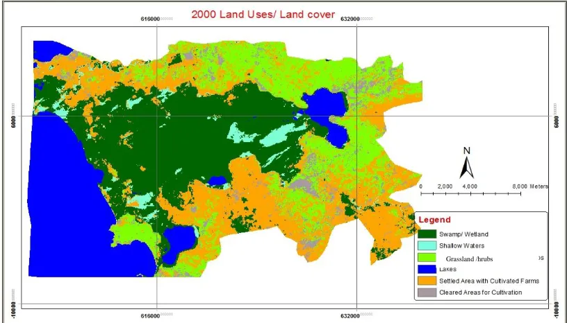 Figure 4 5: Supervised Classification land use land cover image results for the year 1990 in Yala wetland  