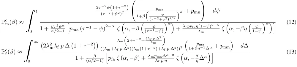 Fig. 2: Model considered for the approximation. The greendiamond represents the typical user located at a distanceorigin