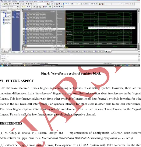 Fig. 4: Waveform results of register block 