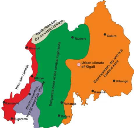 Figure 2. The new climatic classification of Rwanda, based on data from 1996-2011 [1]