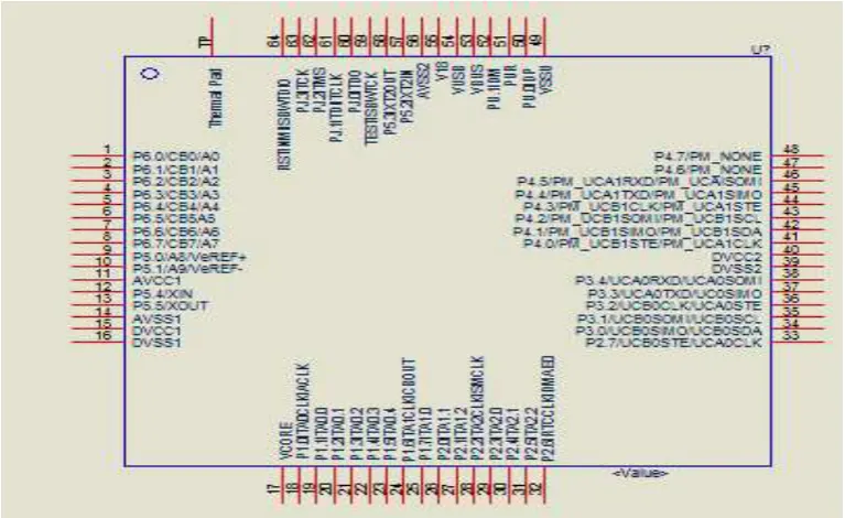 Fig 3.  Design of msp430 microcontroller. 
