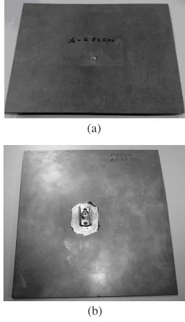 Figure 4. Fabricated patch antenna (a) Top view; (b) Bottom view-coaxial probe feed.