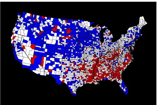 Figure 14 demonstrates clusters of persistently high andlow mortality in the contiguous United States