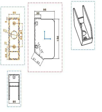 Fig 3.3 New designs (2) of the mounting bracket (All Dimensions are in mm) 