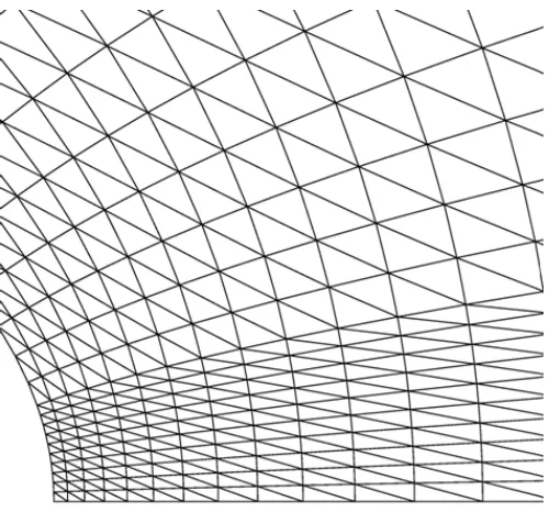 Figure 6.1: Details of FE grid near corona electrode used in the simulation process.