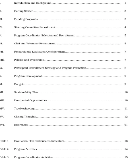 Table 1 Evaluation Plan and Success Indicators…………………………………………………………. 