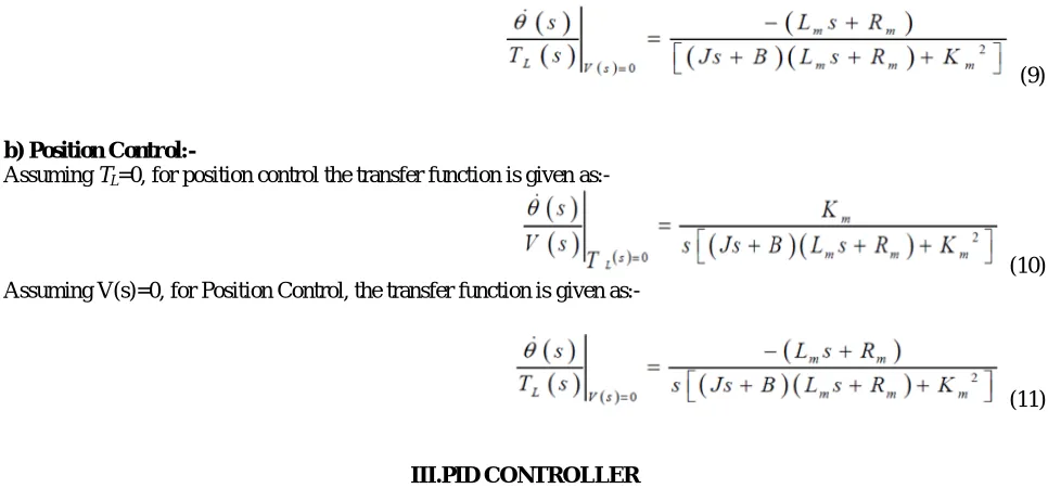 Figure 2- Block diagram representation for Speed Response with  TL=0 