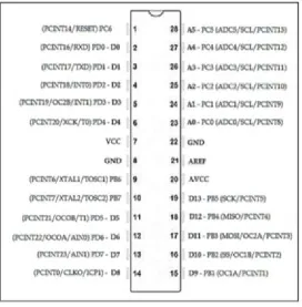 Fig. 3. AT Mega 328 pin Layout 