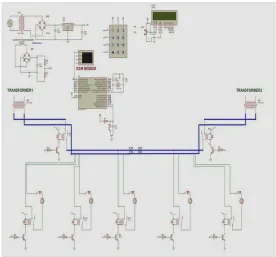 Fig 5.1 Circuit Diagram of Automatic Load Sharing of Transformers using Microcontroller 