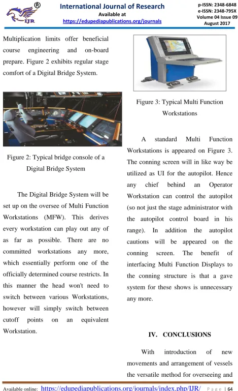 Figure 2: Typical bridge console of a 