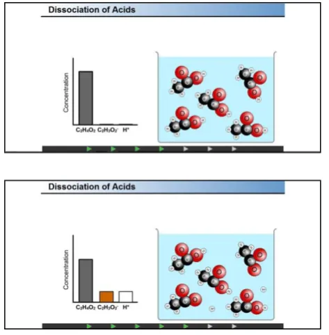 Figure 1: Screen Shots for Dissociation of Strong Acid 
